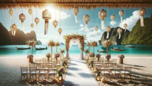 a destination wedding setup in Thailand, without any text overlay